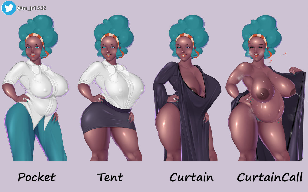 1girls afro belly big_ass big_belly big_breasts breasts curtain_call_challenge dark-skinned_female dark_skin female female_only green_hair lactation large_breasts lenora_(pokemon) m_jr_art nipple_bulge nipples pokemon pokemon_bw pregnant pubic_hair pussy solo thick_thighs thighs