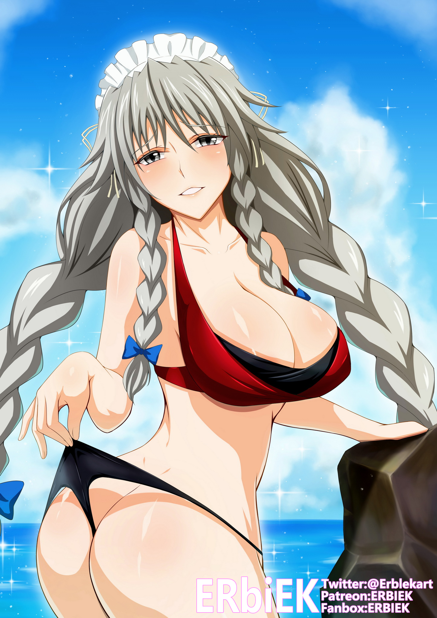1girls, big breasts, breasts, erbiek, female, grayfia lucifuge, high school dxd, long hair, solo
