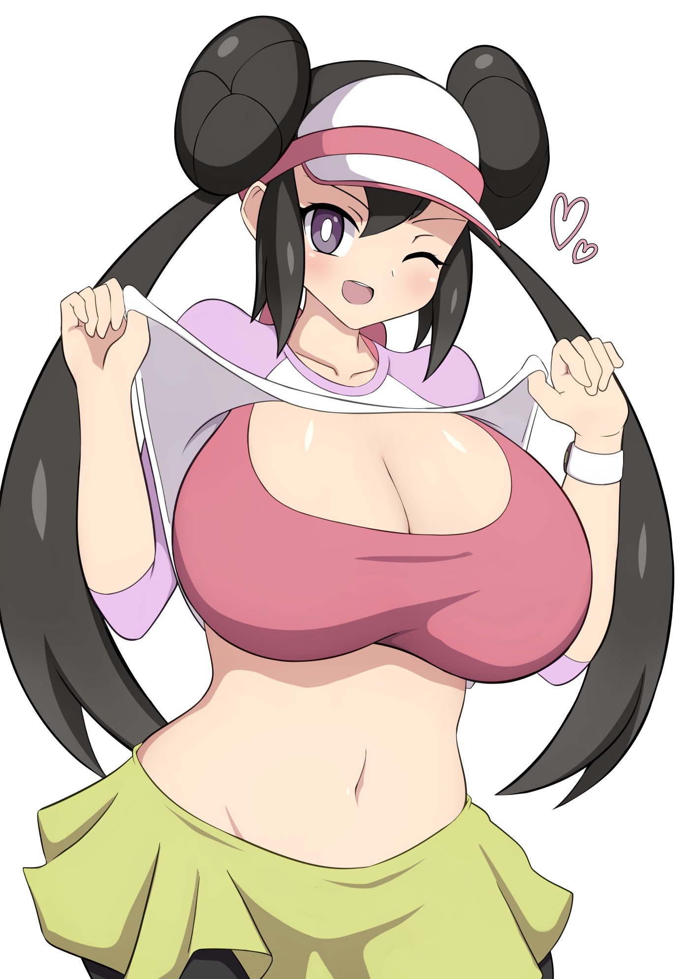 1girls, big breasts, breasts, female, jaga334, nintendo, pokemon, pokemon bw2, rosa (pokemon)
