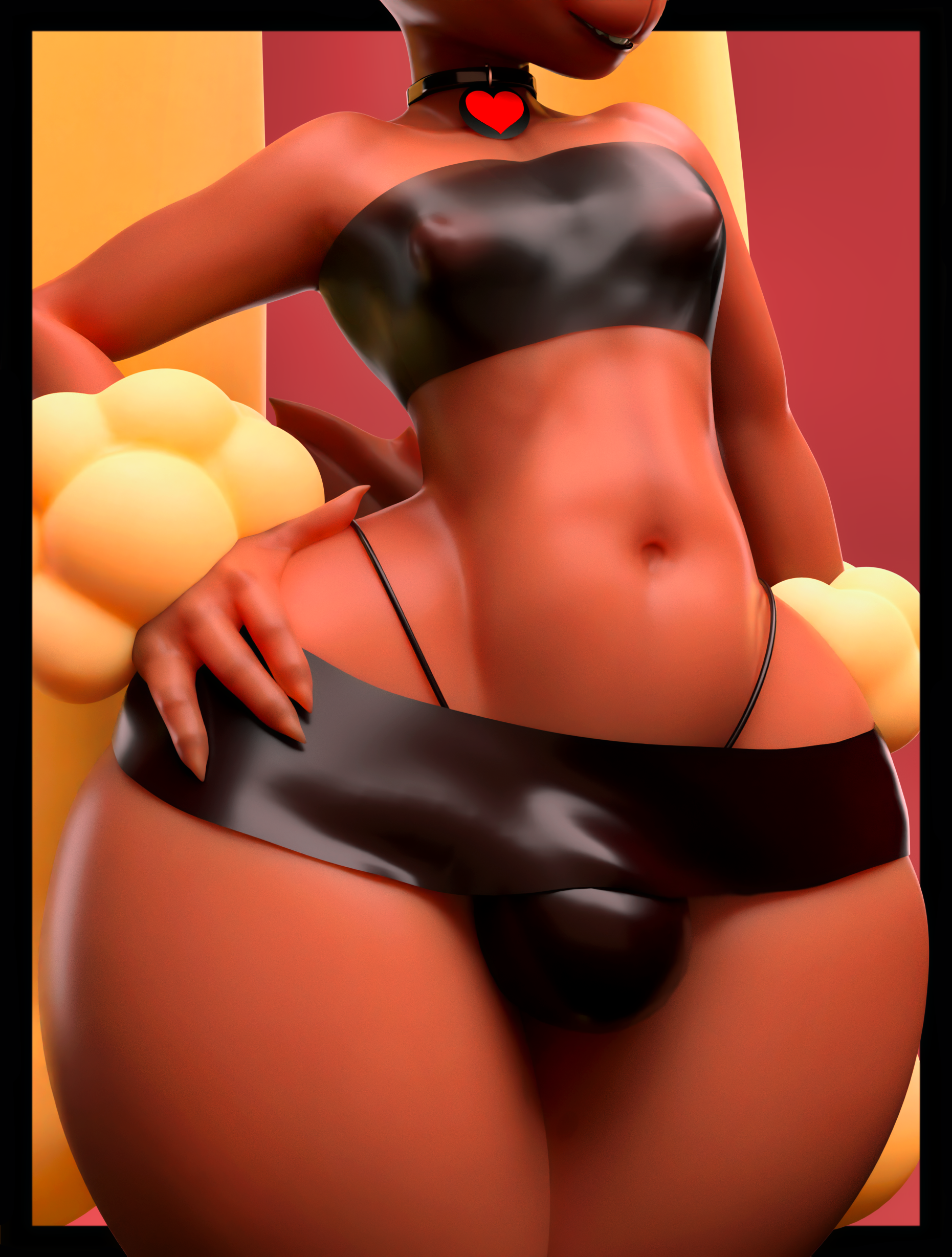3d, absurd res, anthro, anthrofied, blender (software), bottomwear, brown body, bulge, clothed, clothing, collar, crossdressing, digital media (artwork), female, femboy, fur, furry, furry only, generation 4 pokemon, girly, girly clothing, hi res, huge hips, huge thighs, humanoid, lagomorph, lopunny, male, male lopunny, male only, mammal, miniskirt, mrlolzies101, navel, nintendo, nipples, pokemon, pokemon (species), simple background, skimpy, skirt, solo, thick thighs, topwear, trap, twink, underwear, video games, wide hips