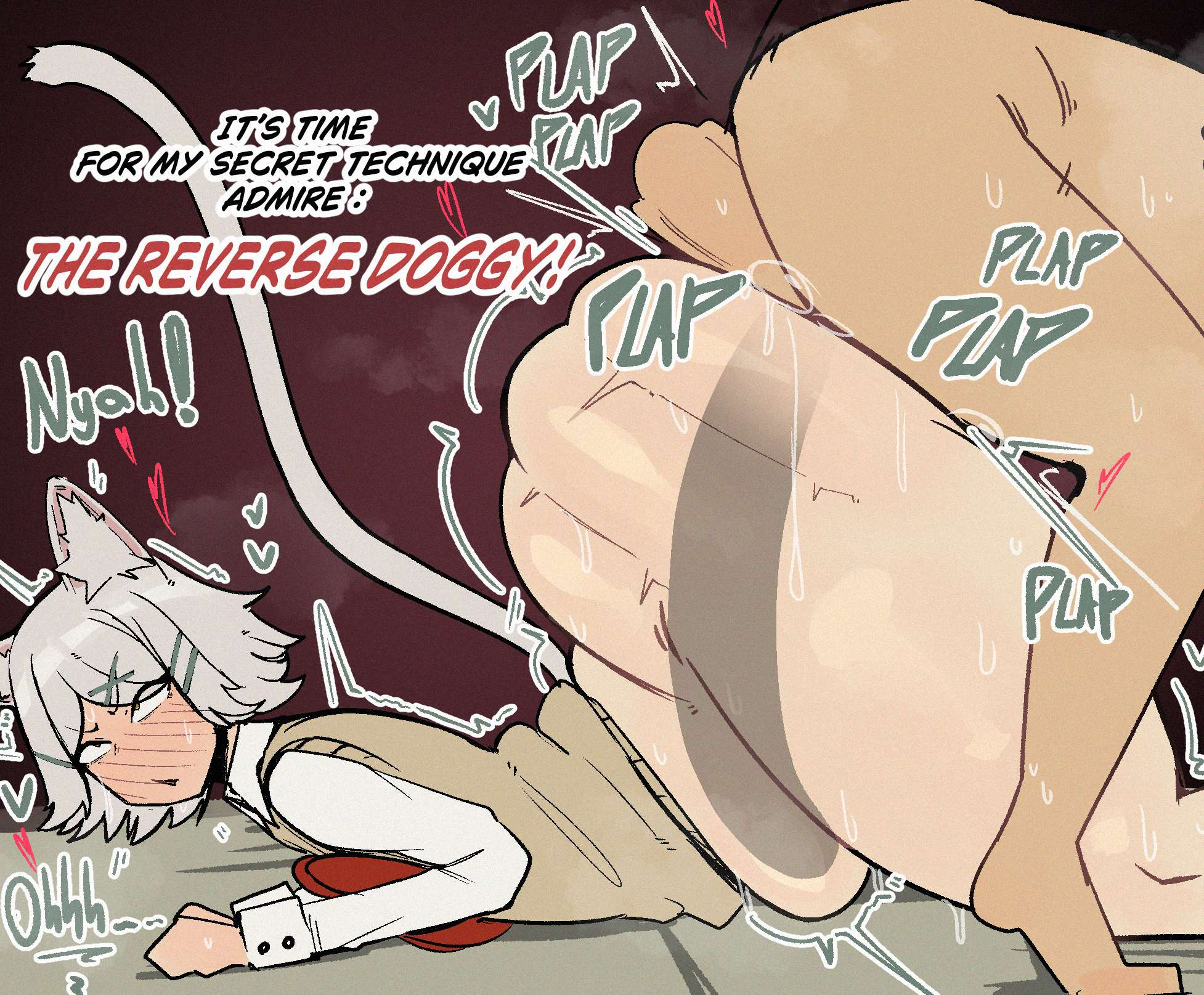 :o, 2boys, ahoge, anal, anal penetration, anal sex, animal ears, bbm, big ass, big penis, bottomless, bottomless male, bulge, cat ears, cat tail, catboy, chainsmoker cat, clothed, clothed male, clothed male nude male, clothing, crossdressing, dialogue, english text, fat, fat male, gay, gay sex, huge ass, josebonn, landlord, large penis, male, male only, male penetrating male, male/male, multiple boys, neko, nishi shunran, partially clothed, penetration, pointy ears, rolling eyes, school uniform, schoolgirl uniform, sex, sex from behind, stomach bulge, tail, text, top-down bottom-up, yani neko, yaoi
