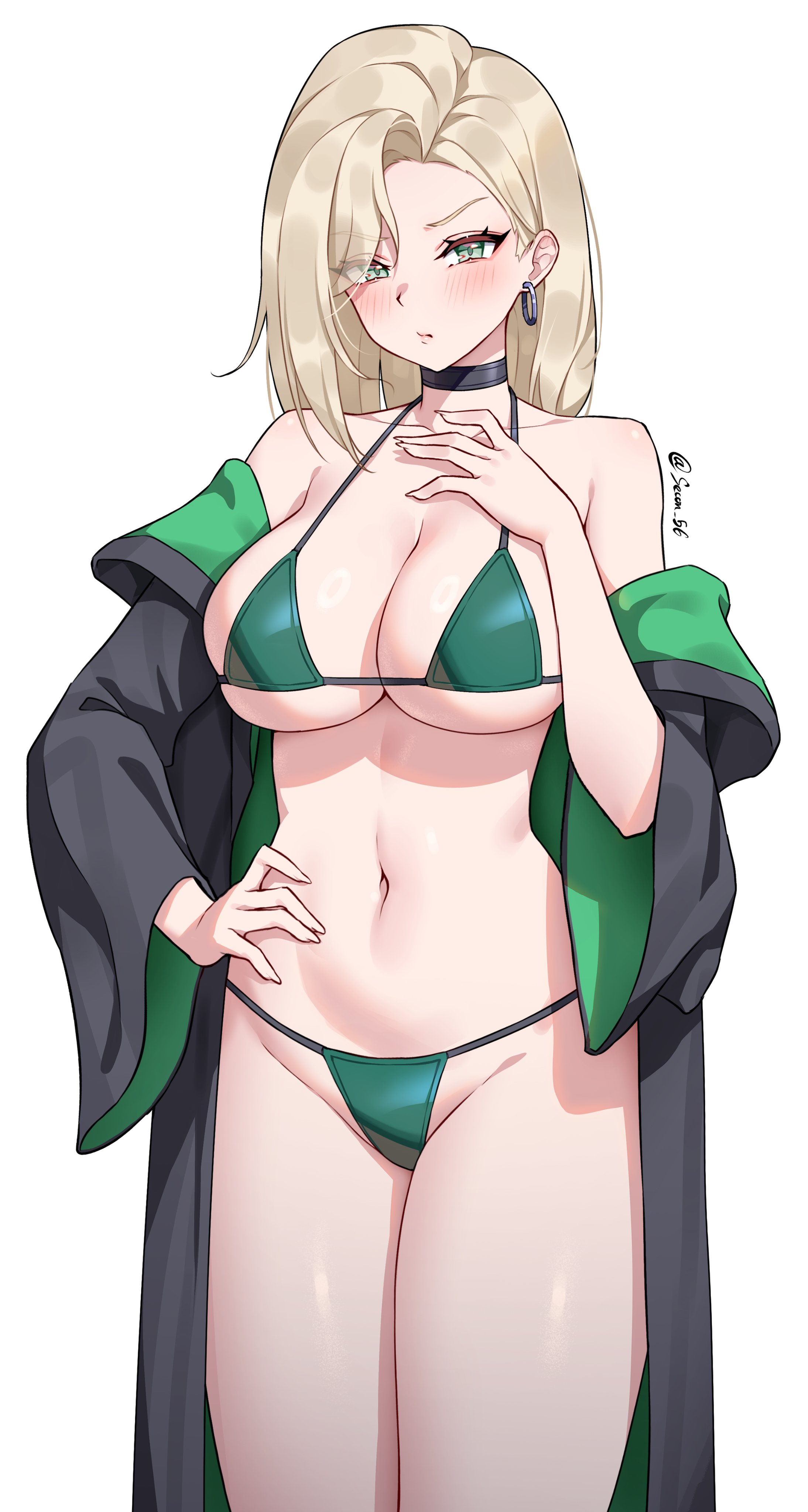 1girls, blonde, blonde female, blonde hair, breasts, draco malfoy, draco malfoy (redteneri), female, female focus, female only, genderswap, harry potter, large breasts, light skin, light-skinned female, long, looking at viewer, rule 63, secon, solo, thick thighs, thighs, wide hips