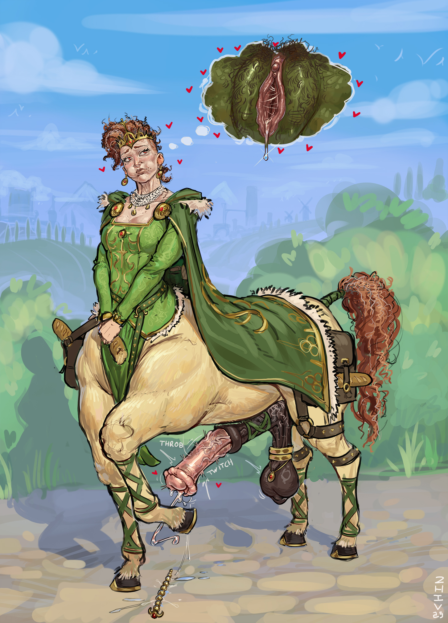 1futa, animal genitalia on humanoid, centaur, centaur futa, futanari, futataur, horsecock, horsecock futanari, horsecock on humanoid, monster girl, penis, taur, thinking about pussy, zhiv