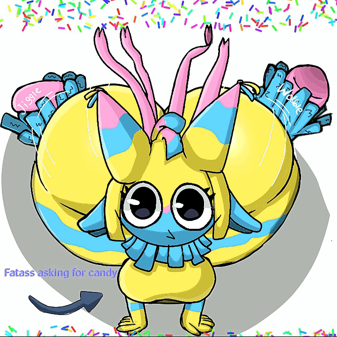 1girl, ass, ass bigger than head, ass focus, asscheeks, bubble ass, bubble butt, butt, cute face, dandy's world, dandys world, fat ass, hyper ass, jiggling ass, looking at viewer, massive ass, on all fours, pinata, pleading eyes, roblox, thick ass, yatta (dandy's world)