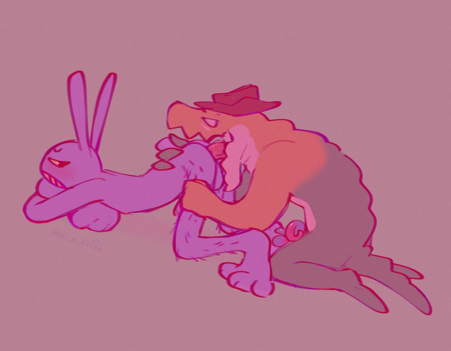 2024, 2boys, anal, anthro, anthro focus, anthro on anthro, anthro only, completely nude, crocodile, crocodilian, crocodylid, digital media (artwork), diphallia, diphallism, dot n scribbl, duo, duo focus, furry, furry male, furry only, gay, glitch productions, gummigoo (the amazing digital circus), gummy (food), gummy creature, hat, headgear, headwear, jax (the amazing digital circus), lagomorph, lagomorph humanoid, leporid, leporid humanoid, licking anus, licking ass, living candy, living food, long tongue, male, male anthro, male focus, male only, male/male, multi genitalia, multi penis, nude, nude male, penis, rabbit, rabbit ears, rabbit humanoid, rimjob, rimming, rimming male, the amazing digital circus, tongue, tongue fucking, tongue in anus