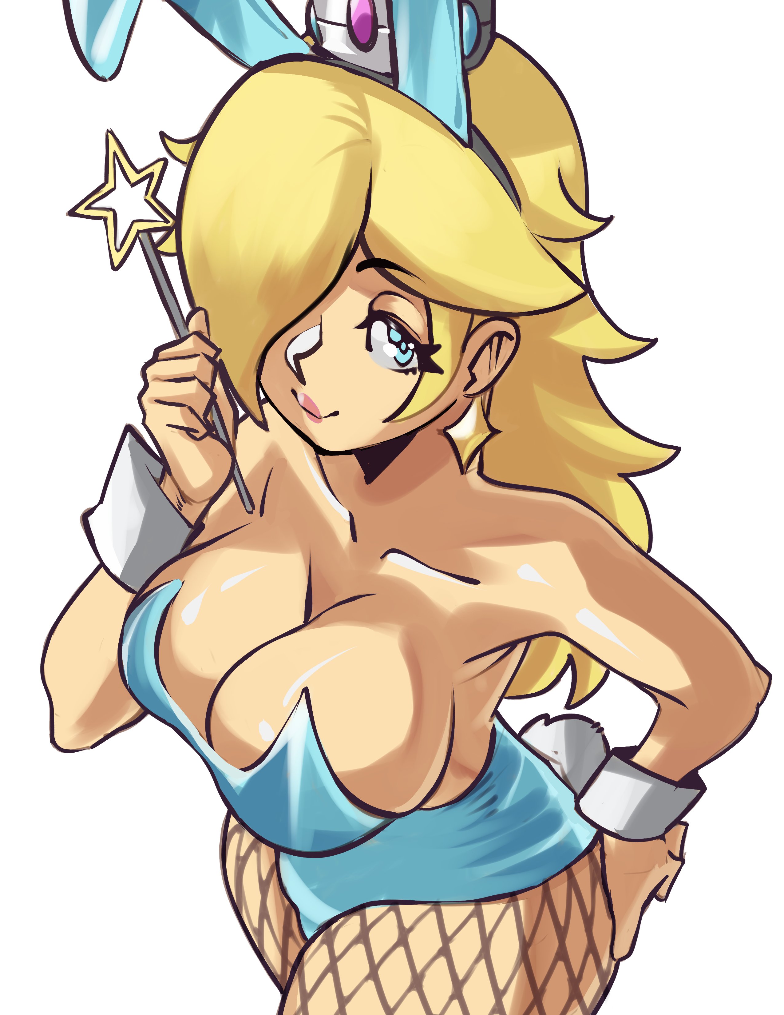 blonde hair, blue eyes, breasts, female, female only, mario (series), moxydrawsmore, nintendo, princess rosalina, solo, super mario galaxy, tagme