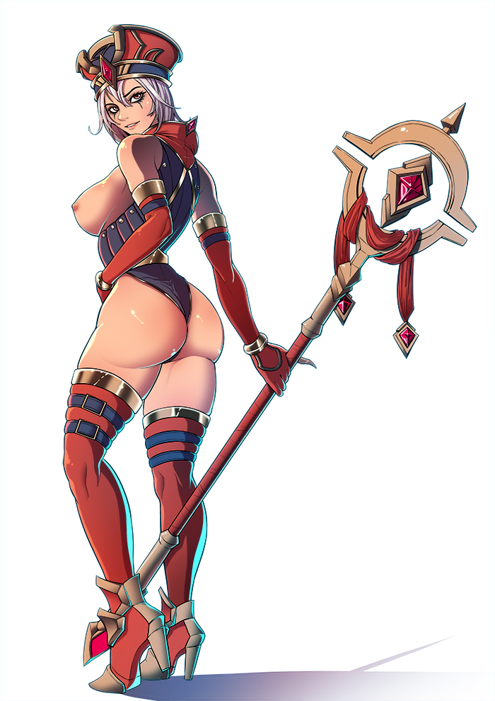 1girls belsen big_ass big_breasts blizzard_entertainment human human_(world_of_warcraft) light-skinned_female light_skin looking_at_viewer looking_back sally_whitemane sketch solo thick_thighs thighhighs warcraft white_hair world_of_warcraft