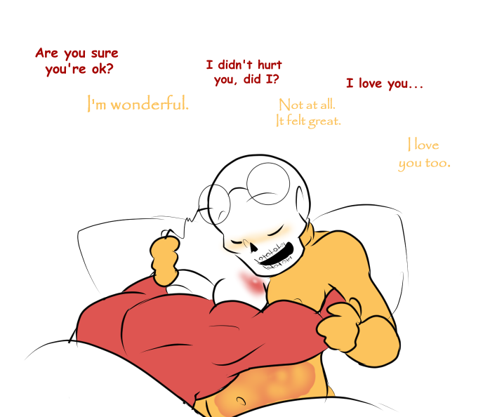 2d aftercare cum_inflation cumflation dialogue english_dialogue english_text horror_sans horrortale incest male/male mellednsfw papyrus sans skeleton tagme talking text undertale undertale_(series) undertale_au unwholesome wholesome