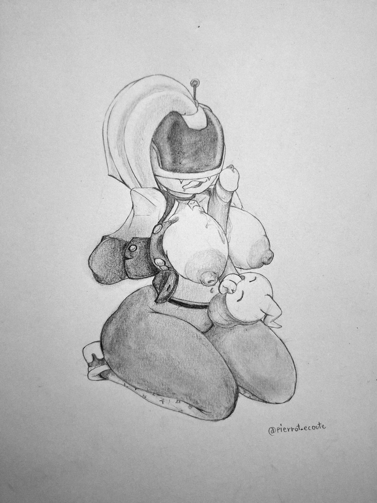 1girls, 2026, artist request, balls, big balls, big breasts, big penis, boobjob, bottomwear, brawl stars, breasts out, cock hungry, dj 3mz, duo, emz (brawl stars), female focus, gloves, holding own breast, huge cock, larger female, melodie (brawl stars), melodie note (brawl stars), paizuri, pants, precum, puffy nipples, smaller male, smiling, tight clothing, titjob, tits, tongue out, topless
