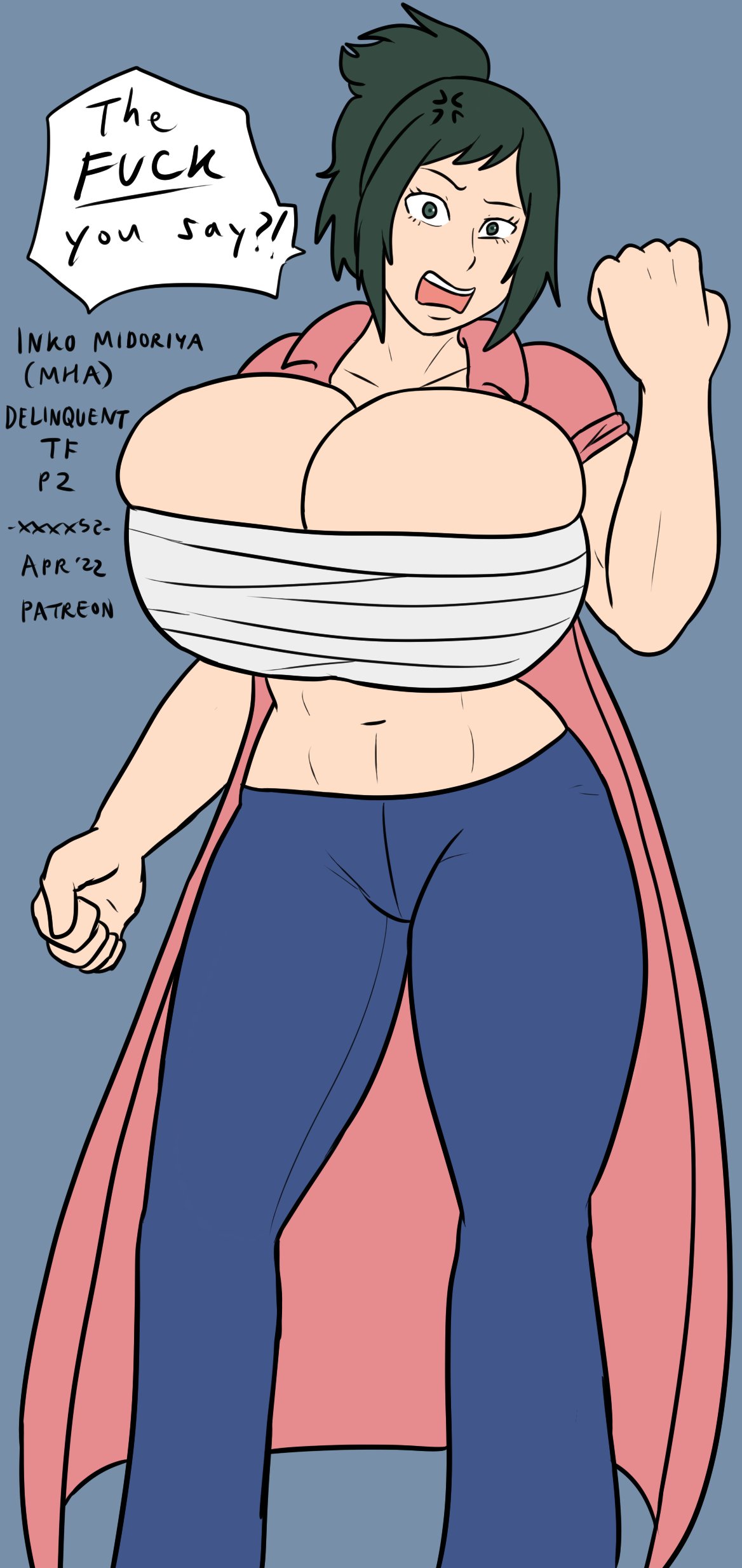 ass expansion, big ass, big breasts, big butt, big thighs, breast expansion, breasts bigger than head, delinquent, female, female only, green hair, height growth, huge ass, huge breasts, huge butt, huge thighs, inko midoriya, milf, my hero academia, transformation, xxxx52