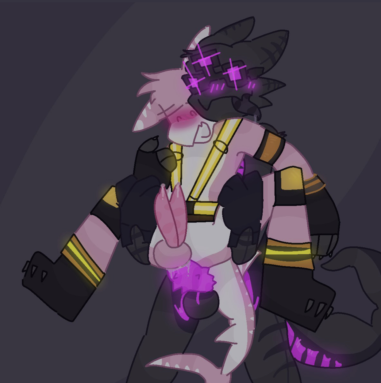 2022, 2boys, anal, animal penis, anthro, ass, balls, ballsack, black boots, black fur, blush, blushing, cartoony, cum, cum in ass, diphallia, diphallism, erection, furry, furry only, gay, glowing eyes, glowing penis, humanoid, kaiju paradise, kawaii shork (kaiju paradise), male, male only, male penetrating male, male/male, mouth open, multi genitalia, multi penis, nightcrawler (kaiju paradise), penis, pink penis, pink skin, precum, precum drip, radant (character), roblox, roblox avatar, roblox game, s4torarepotenet, scrotum, shark, shark tail, shorks (kaiju paradise), smooth penis, tail, testicles, tongue, tongue out