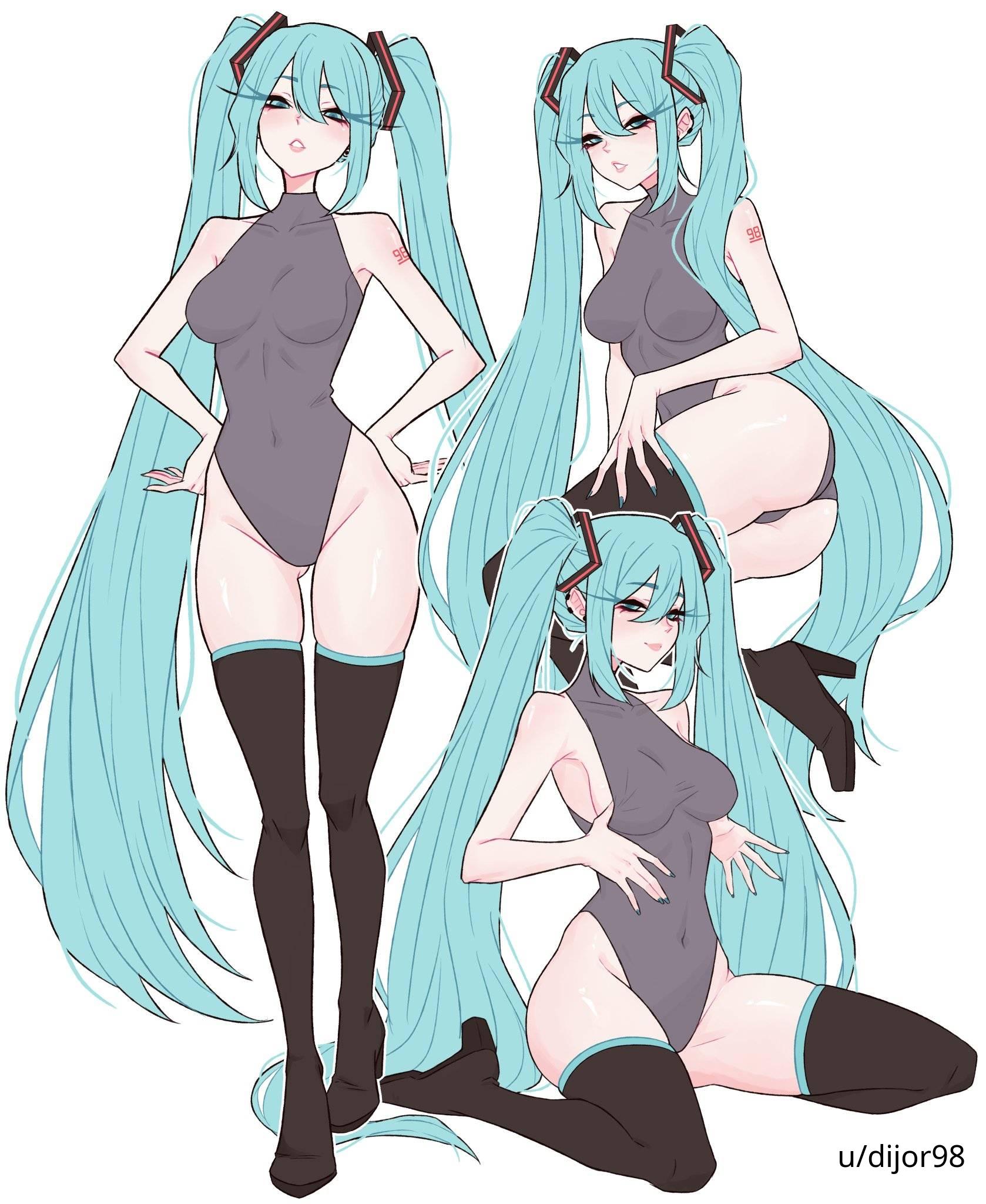 1girls, 2d, 2d (artwork), 2d artwork, absurdly long hair, alternate breast size, ass visible through thighs, bare armpits, bare arms, bare hands, bare hips, bare shoulders, bare skin, belly, belly button, big boobs, big breasts, black footwear, black high heels, black legwear, black shoes, black stockings, black thigh highs, black thighhighs, blue eyebrows, blue eyes, blue fingernails, blue hair, blue nail polish, blue nails, blue-eyed female, blue-haired female, breasts, busty, busty female, busty girl, calves, closed mouth smile, collarbone, curvaceous, curvaceous body, curvaceous female, curvaceous figure, curvaceous hips, curvaceous thighs, curvy, curvy body, curvy female, curvy figure, curvy hips, curvy thighs, cyan eyes, cyan hair, cyan-eyed female, cyan-haired female, digital, digital art, digital drawing, digital drawing (artwork), digital media, digital media (artwork), dijor98, drawing, ear piercing, ear piercings, elbows, exposed armpits, exposed arms, exposed hips, exposed shoulders, exposed skin, eyebrows visible through hair, female, female focus, female only, female torso, fingernails, fingers, fit female, footwear, full body, grey leotard, grey topwear, groin, hair between eyes, hand on hip, hand on leg, hand on own hip, hand on own leg, hand on own thigh, hand on thigh, hands on hips, hands on own hips, hatsune miku, head tilt, high heels, high resolution, highres, hip dips, hourglass figure, inframammary fold, inguinal crease, inguinal ligament, knees, large boobs, large breasts, lean figure, legs, legs folded, legwear, leotard, light smile, linea alba, long hair, looking at viewer, midriff, nail polish, nails, narrow waist, navel, pierced ear, pierced ears, posing, posing for the viewer, seiza, shoes, shoulders, simple background, sitting, sitting on floor, sitting on ground, sitting on knees, skindentation, slender body, slender waist, slight smile, slim female, slim waist, smile, smiley face, smiling, smiling at viewer, solo, standing, stockings, stomach, thigh gap, thigh highs, thighhighs, thighs, tilted head, topwear, touching hip, touching hips, touching leg, touching own hip, touching own hips, touching thigh, turquoise fingernails, turquoise nail polish, turquoise nails, twintails, twintails (hairstyle), very long hair, very long hair female, vocaloid, voluptuous, voluptuous body, voluptuous female, voluptuous figure, voluptuous woman, wariza, white background, wide hips