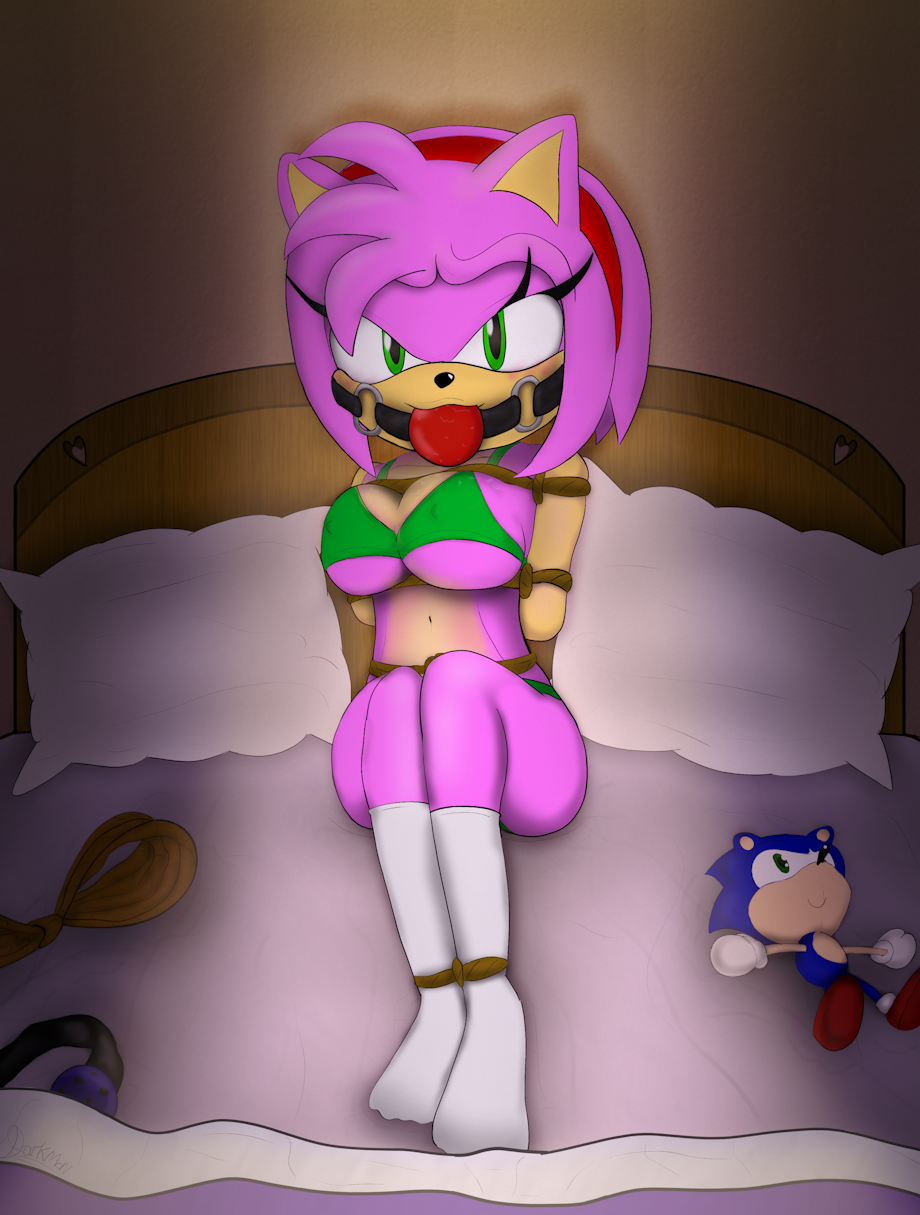 amy_rose animal_ears anthro arms_behind_back arms_tied arms_tied_behind_back ass bedroom big_breasts bikini blush bondage bound bound_arms bound_legs bound_to_bed breasts butt crotch_rope cute darkman-zero female_only furaffinity gag gag_bondage gagged gagged_female green_bikini green_eyes green_underwear groan groaning inkbunny legs legs_tied looking_at_viewer moan moaning moans muffled muffled_moan muffled_moaning open_mouth panties pussy rope rope_bondage rope_gag ropes sitting_on_bed sonic_(series) struggling tail thick_arms thick_ass thick_body thick_breasts thick_legs tied tied_arms tied_legs tied_up underwear