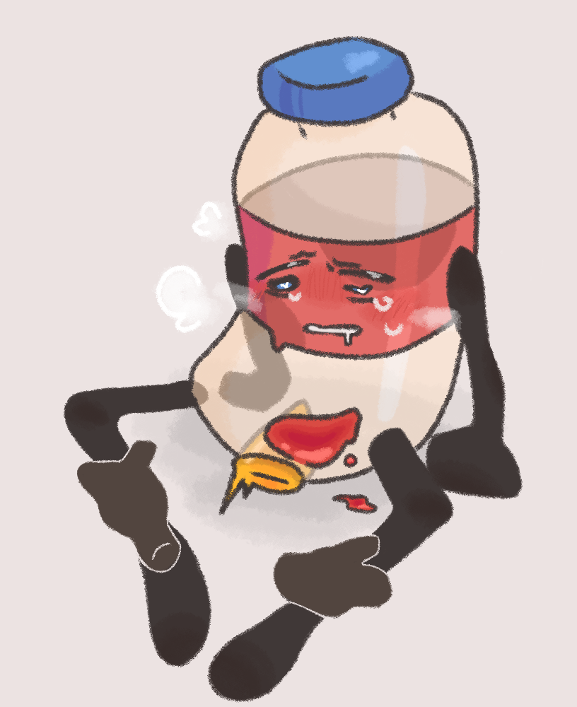 1boy airy_(hfjone) bryce_hansen_(hfjone) crying hfj_one hfjone object_shows red_penis soda_bottle_(hfjone) tentacle_penis uncensored yaoi yellow_penis