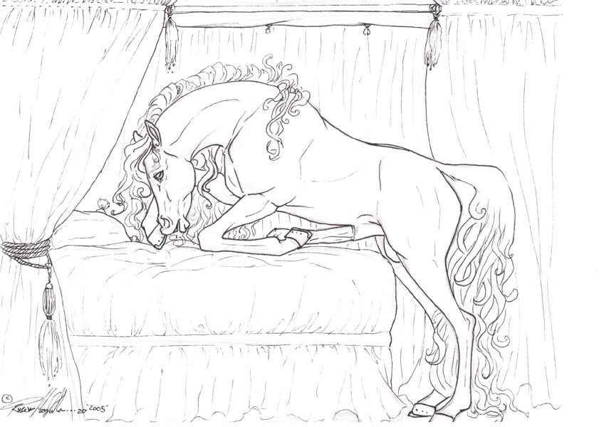 1boy bed bedchamber equine erection feral hooves horse horsecock male male_only penis solo theshadowcheetah waiting