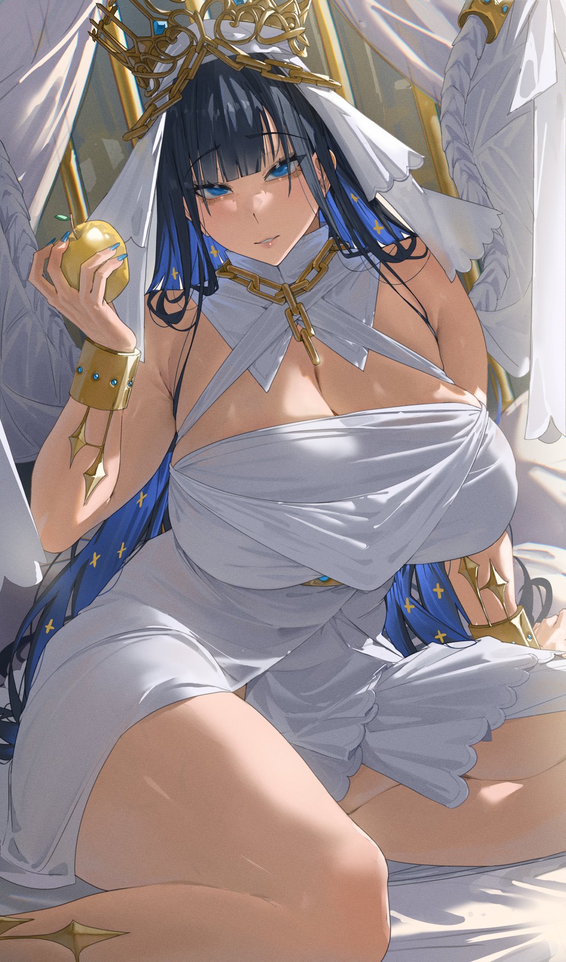 1girls, archinoer, beautiful woman, breasts, cleavage, disinterested, female, female focus, female only, hololive, hololive english, large breasts, light skin, light-skinned female, looking at viewer, mature woman, ouro kronii, ouro kronii (goddess), solo, thick thighs, thighs, uncaring, uncaring female, uninterested, uninterested female, virtual youtuber, wide hips