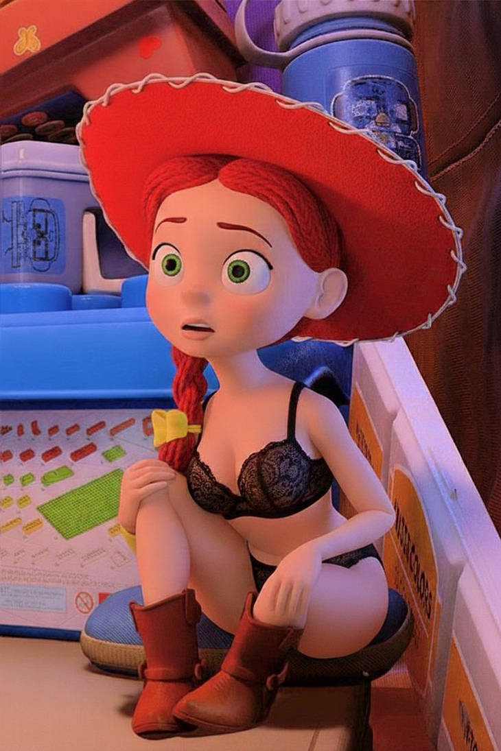 1female, 1girls, accurate, accurate art style, accurate body type, accurate model, accurate proportions, black bra, black eyelashes, black panties, bra, braided hair, braided ponytail, breasts, brown boots, cowgirl, cowgirl hat, disney, doll, female, female focus, female only, green eyes, jessie (toy story), lenceria, living doll, living toy, panties, pixar, ponytail, red eyebrows, red hair, red hat, solo, solo female, solo focus, tagme, toy, toy story, toy story 2, toy story 3, toy story of terror