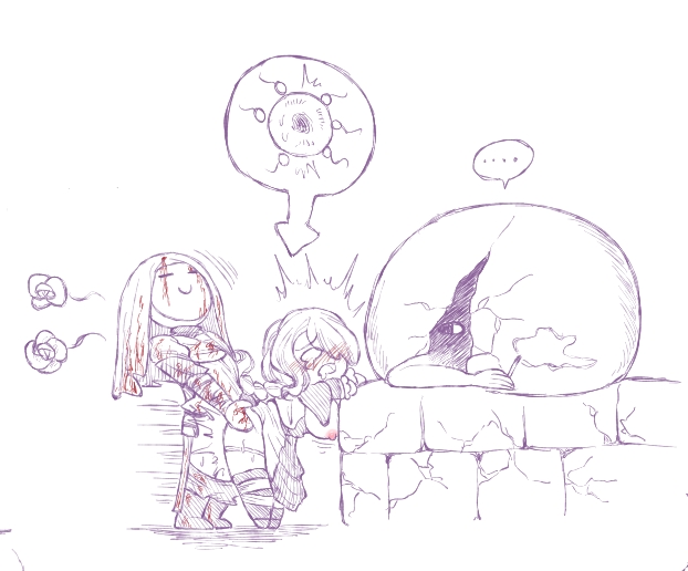 1boy, 1girls, 2d, big breasts, black and white, breasts, breasts out, cute, doggy style, elden ring, female, fromsoftware, impregnation, line art, male, miquella, ovum, rice beans, stylized, tarnished, white mask varré