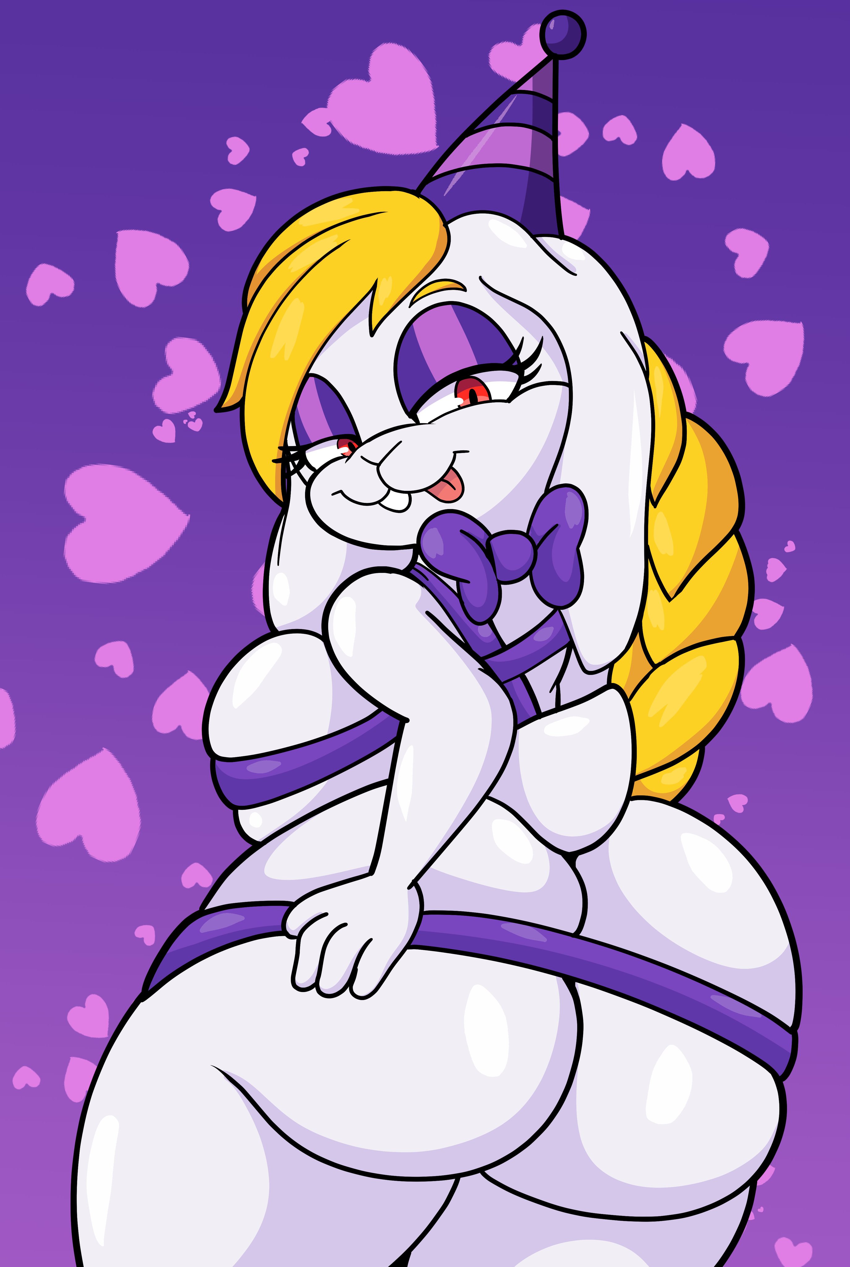 1girls, anthro, ass, back view, bedroom eyes, big ass, big breasts, big butt, breasts, broodal, bubble ass, bubble butt, female, hand on ass, hariet (mario), heart, huge ass, looking back, mario (series), present, presenting hindquarters, ribbon, shortstack, sideboob, smug, solo, solo female, someth1ngoranother, super mario odyssey, tongue, tongue out