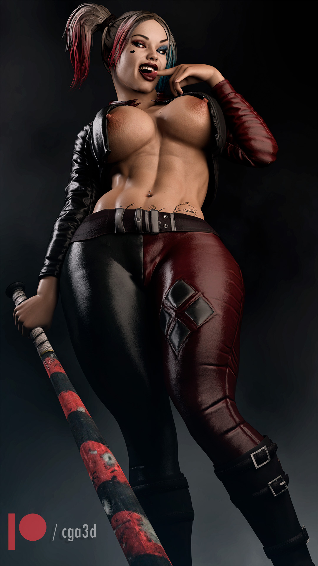 1girls, 3d, abs, alluring, ass, athletic, athletic female, baseball bat, batman (series), big ass, big breasts, big butt, big thighs, bikini, black hair, breasts, breasts out, bubble ass, bubble butt, busty, cga3d, cleavage, curvaceous, curvy, curvy body, curvy female, daz studio, dc, dc comics, erotichris, exposed breasts, facepaint, female, female abs, female only, fit, fit female, hard nipples, harley quinn, harley quinn (injustice), hourglass figure, injustice 2, large breasts, large thighs, light skin, light-skinned female, navel, open jacket, pierced belly button, pointy nipples, pose, posing, solo, solo female, tagme, tattoo, thick, thick ass, thick thighs, thighs, twintails, voluptuous, voluptuous female, wide hips