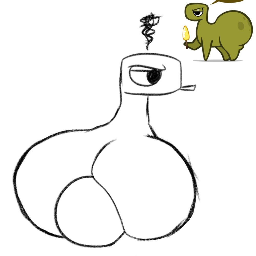 ass ass_bigger_than_head big_ass big_butt bongo_(character) bongo_(series) bonguitoweon dinosaur facesitting green_body green_skin huge_ass huge_butt large_ass large_butt line_art nsfwsanco_(artist) simple