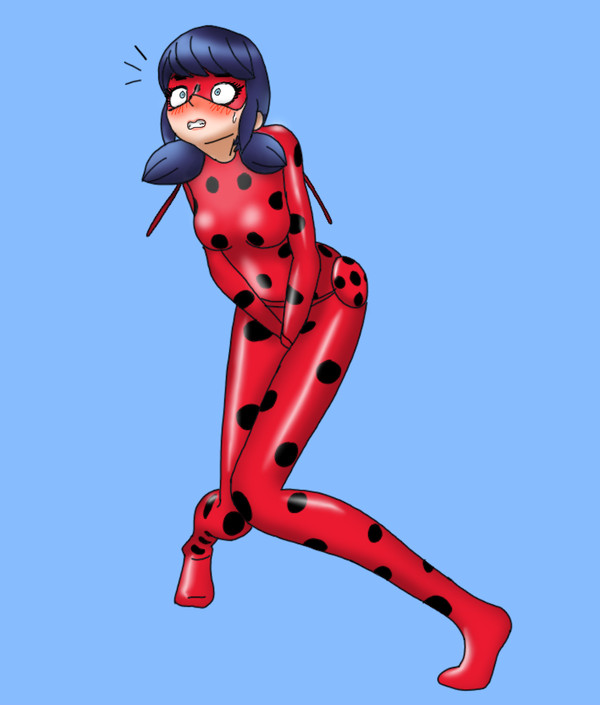 blush bodysuit eye_mask have_to_pee ladybug_(character) marinette_cheng marinette_dupain-cheng miraculous_ladybug need_to_pee omorashi papergami superhero superheroine tagme