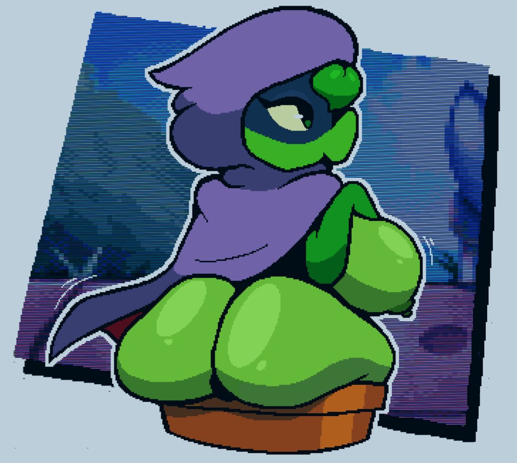 breasts, female, green shadow (pvz), peashooter (pvz), pixel art, plantie, plants vs zombies, pvz heroes, windreg