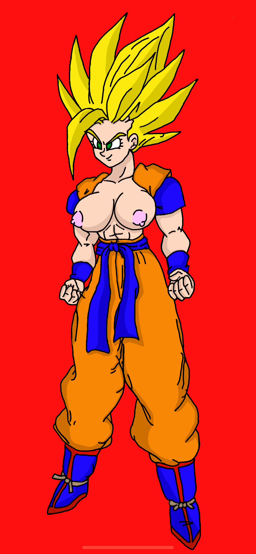 dragon_ball dragon_ball_super dragon_ball_z female female_goku female_saiyan iceboy128 rule_63 son_goku super_saiyan_2