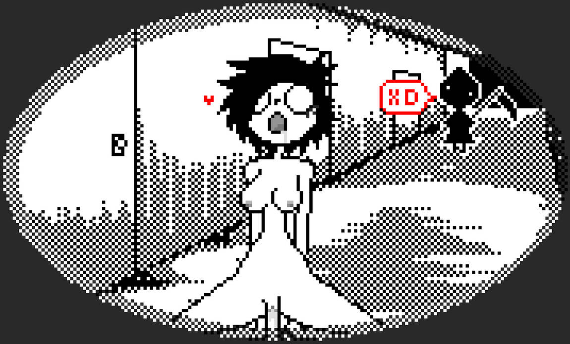 black hair, emo, emo girl, female, hallway, i can't sleep, male, messy hair, monochrome, nia (i can't sleep), penis, penis in pussy, pixel art, pussy, sex, unseen male face, vagina, white eyes