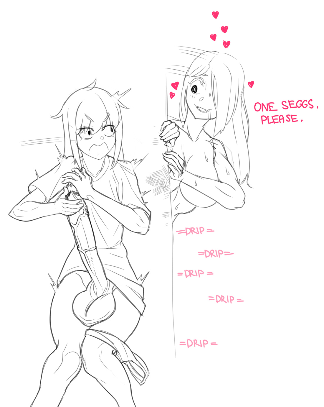 1futa, 1girls, 2022, annoyed, aroused, balls, big balls, bottomless, breasts, clothed, clothed futa nude female, clothing, drooling, erection, female, female pervert, flat chest, futanari, heart, hearts around head, huge cock, human, intersex, knees together feet apart, large balls, large breasts, masturbation, panties around leg, panzermeido, partially clothed, penis, saliva, secunduspublius, shirt, sketch, smile, surprised, sweat, testicles, text, uncensored, veiny penis, voyeur