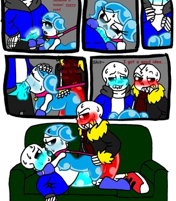 1girls 2boys 2d anal anal_sex artist_request blowjob comic dialogue english_dialogue english_text female lightsaber_dick male oc oral rule_63 sans sex tagme talking text underfell underfell_sans undertale undertale_(series) vaginal vaginal_penetration vaginal_sex