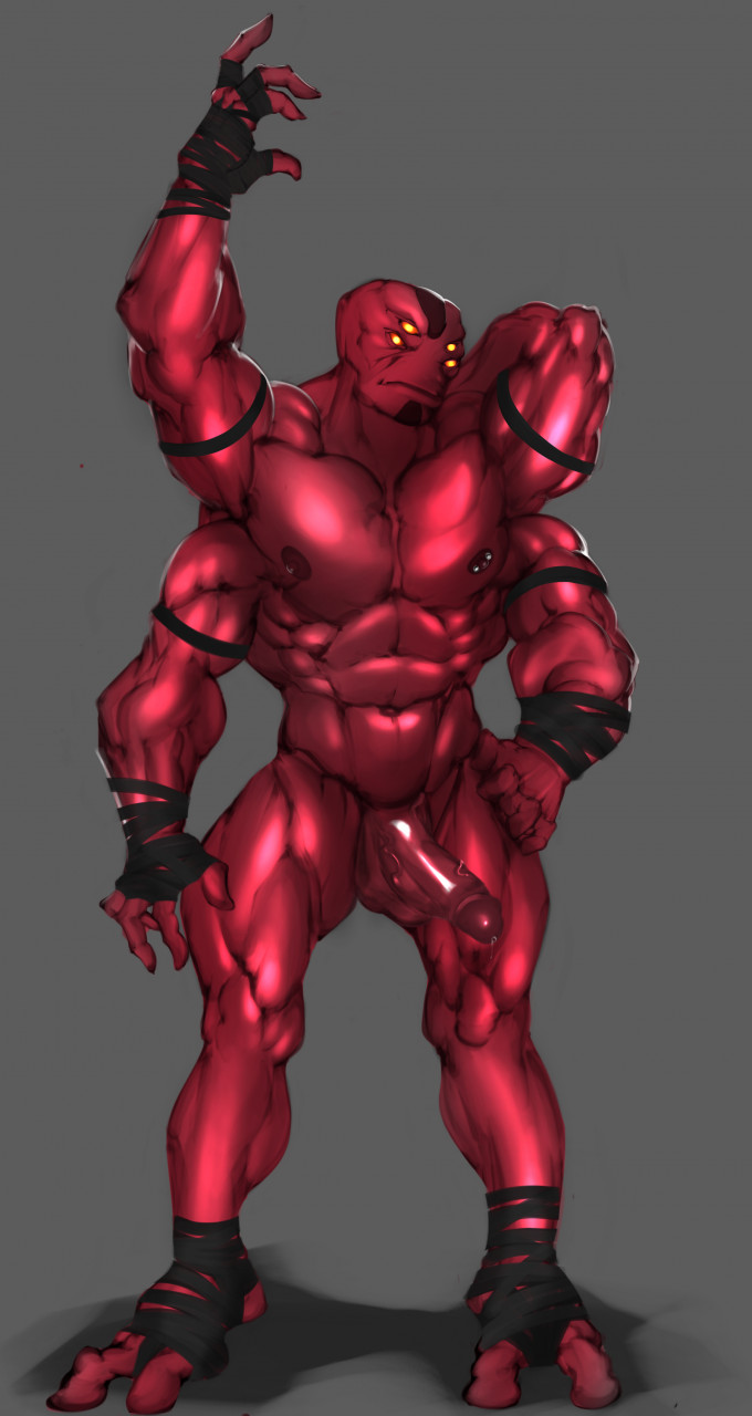 abs alien alien_humanoid balls ben_10 cartoon_network dagantfus_(artist) fourarms genitals hi_res humanoid male male_only multi_arm multi_eye multi_limb muscular muscular_humanoid muscular_male nipple_piercing nipples pecs penis piercing red_body red_skin solo tetramand vein veiny_penis