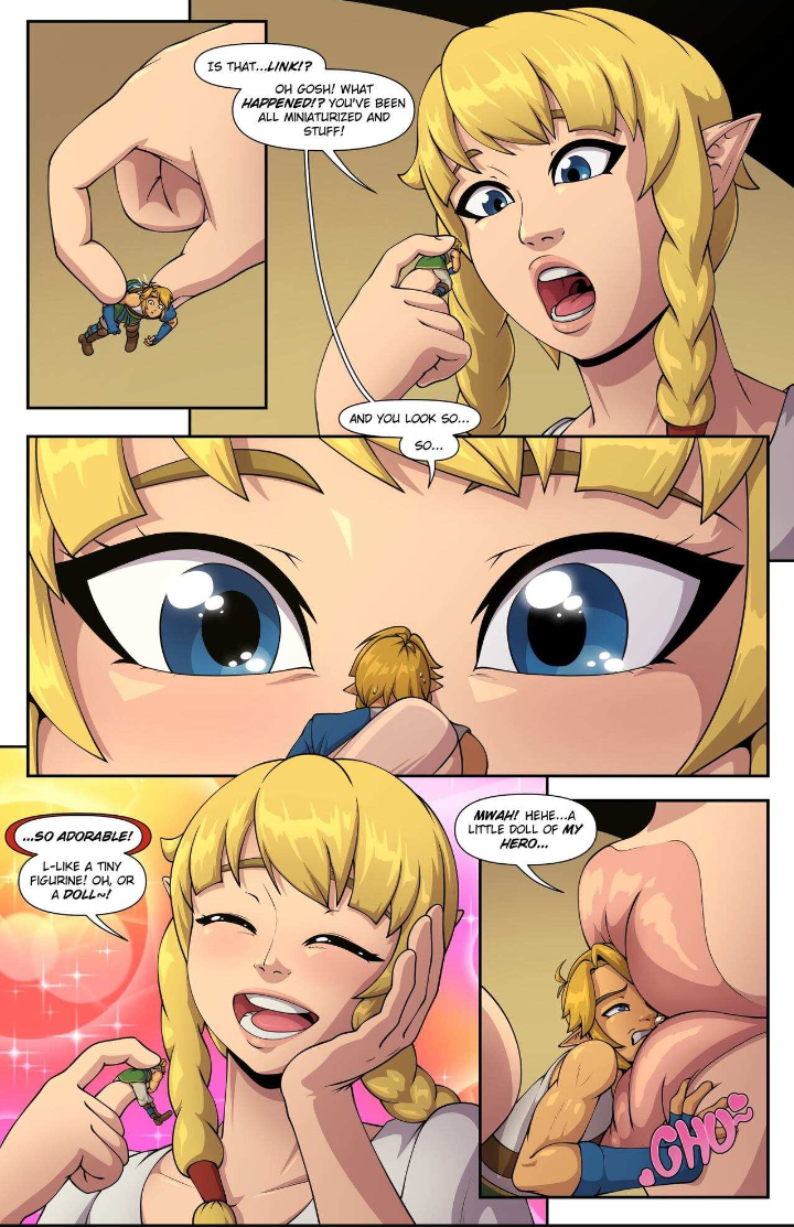 femdom giantess hyrule_warriors jorabora kissing link link_(hyrule_warriors) linkle smaller_male the_legend_of_zelda tiny_male