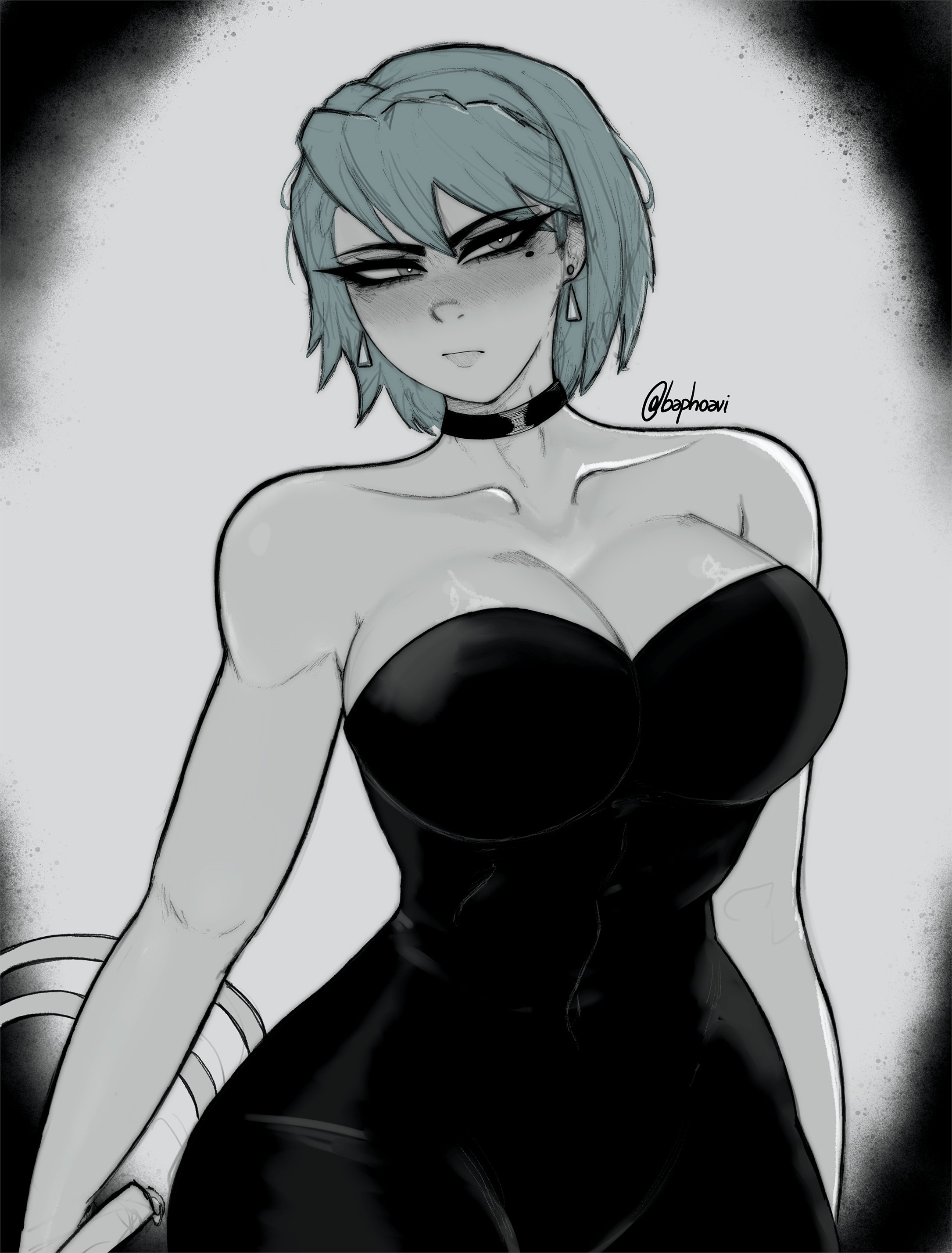 ace attorney, baphoavi, big breasts, breasts, dress, female, franziska von karma, gyakuten saiban, karuma mei