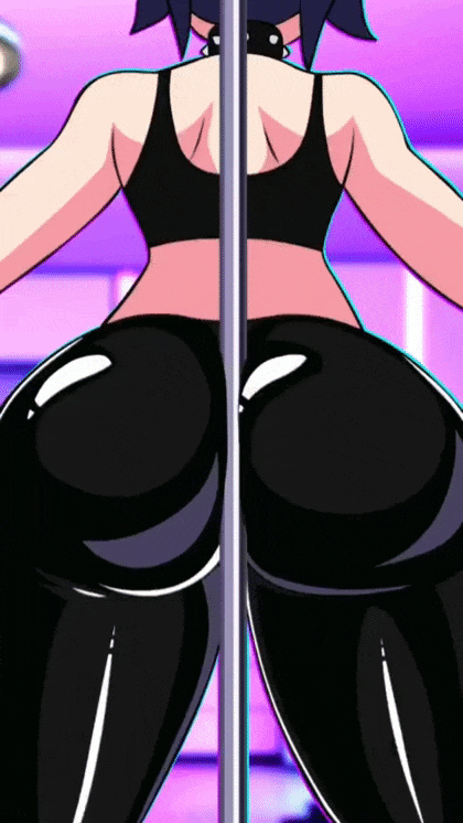 1girls 2d animated ass ass_clap ass_clapping big_ass big_breasts bouncing_breasts bouncing_butt breasts divine_wine female jiggling_ass las_demoniacas_desventuras_de_vampiranhya looping_animation pole_between_ass skin_tight skin_tight_outfit stripes thick_thighs twerking vampiranhya vampiranhya_(artist)