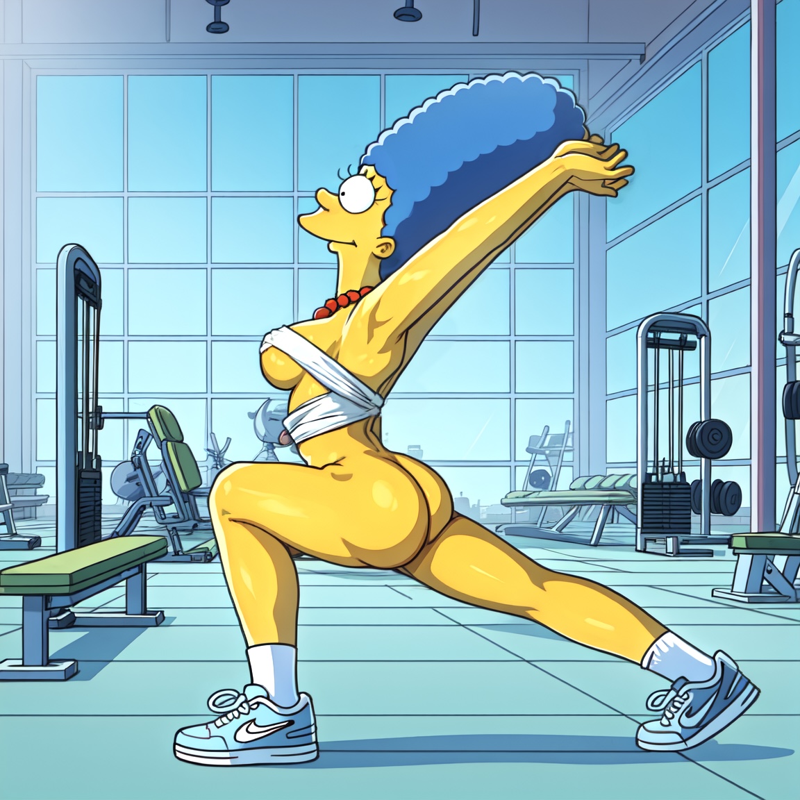 ai generated, female, marge simpson, milf, nude, the simpsons