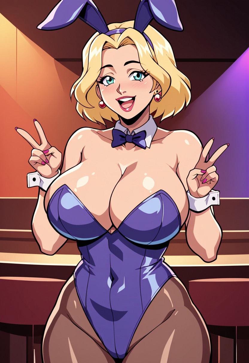 1girls ai_generated big_breasts big_breasts blonde_hair bow bowtie breasts breasts bunny_costume bunny_ear bunny_ears bunny_ears_(cosmetic) bunny_girl bunny_suit bunnygirl bunnygirl_outfit bunnysuit cleavage creature_commandos curvaceous curvaceous_female curvaceous_figure curvy curvy_figure dc_comics detached_collar double_peace_sign double_v double_v_sign earrings fake_animal_ears female female female_focus female_only gigantic_boobs gigantic_breasts happy huge_boobs huge_breasts ilana_rostovic jewelry large_boobs large_breasts long_ears looking_at_viewer massive_boobs massive_breasts open_mouth playboy_bunny playboy_bunny_costume playboy_bunny_ears playboy_bunny_leotard playboy_bunnysuit playboy_outfit playboy_suit rabbit_ears short_hair smile solo solo_female solo_focus stage_lighting standing stockings v voluptuous voluptuous_female zupern0va_(manipper)