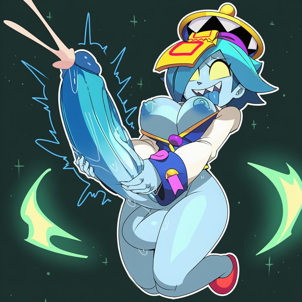 ai generated, brawl stars, colette (brawl stars), futanari, inspector colette, noir genesis