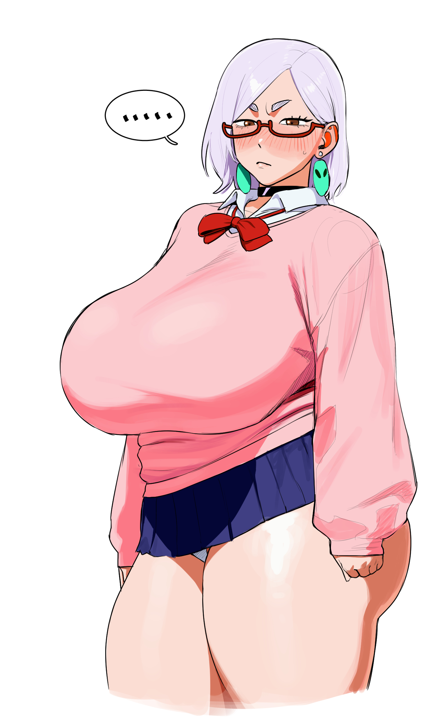 1girls, ayase momo (cosplay), ayase seiko, dandadan, female, female focus, female only, gilf, grandmother, nakge, nakge06, older, older female, silver hair