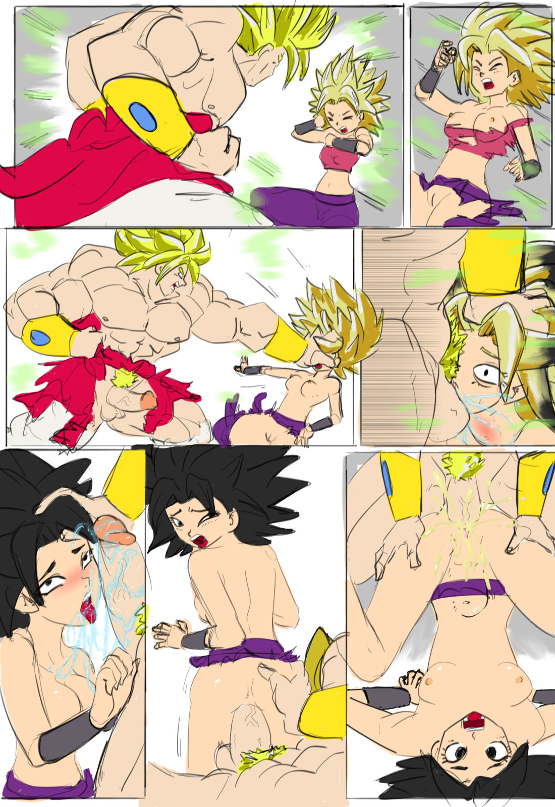 1boy, 1girls, anal, anal sex, anus, ass, black eyes, black hair, blonde hair, blowjob, blowjob face, blush, breasts, broly, broly (dragon ball z), broly (dragon ball z) 1993, caulifla, clothed/nude, clothes, comic, cum, cum in ass, cum inside, defeated, dominant, dominant male, domination, dragon ball, dragon ball super, dragon ball z, erection, extreme muscles, female, forced, giant male, height difference, huge cock, jewelry, large penis, legendary super saiyan, licking penis, light skin, light-skinned female, light-skinned male, long penis, male, maledom, muscles, muscular, muscular male, naked, naked female, nipples, nude, nude female, one eye closed, open mouth, oral, oral sex, pale skin, pale-skinned male, penis, penis size difference, pussy, rape, ripped clothing, rough sex, saiyan, size difference, small breasts, smaller female, spiky hair, straight, super saiyan, thick penis, veiny penis, villain, white eyes
