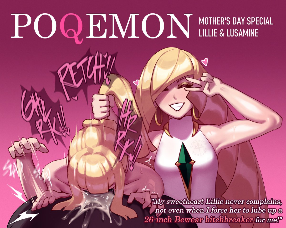 2girls, all the way to the base, assisted fellatio, bad parenting, bestiality, bewear, blonde hair, choking, choking on cock, closed eyes, clothing, cum in mouth, cum in throat, deepthroat, dress, english text, equine, equine penis, fellatio, female, female assisted rape, femdom, feral pov, forced, forced oral, gagging, horse, horsecock, interspecies, irrumatio, lillie (pokemon), long hair, lusamine (pokemon), male, mature female, milf, mother, mother and daughter, netorare, open mouth, oral, peace sign, penetration, penis, pitch-black skin, pokemon, pokemon (species), pokemon sm, pokephilia, ponytail, pov, rape, smile, tap out, tapping out, white dress, wingedwasabi, zoophilia