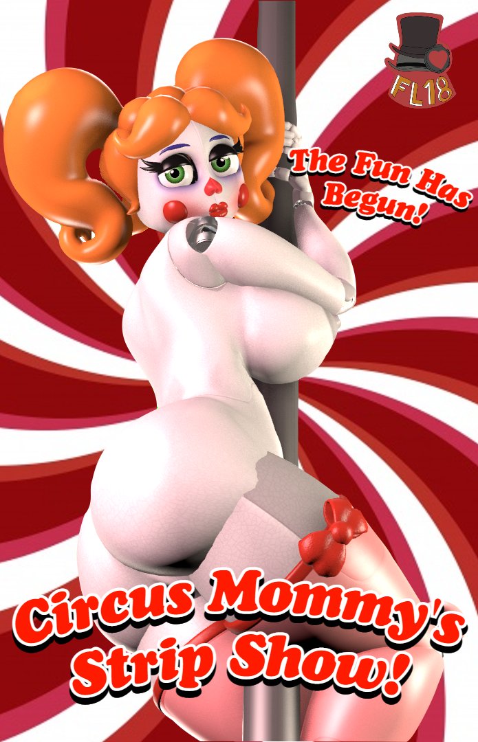 3d 3d_(artwork) anthony_blender baby_(fnafsl) big_ass big_butt big_penis circus_baby circus_baby_(fnaf) circus_mommy circus_mommy_1.0_(anthony_blender) clown_girl five_nights_at_freddy's five_nights_at_freddy's:_sister_location fnaf freddyleo hourglass_figure naked pole pole_dancing poster red_lipstick scottgames sfm sister_location stripper stripper_pole white_skin