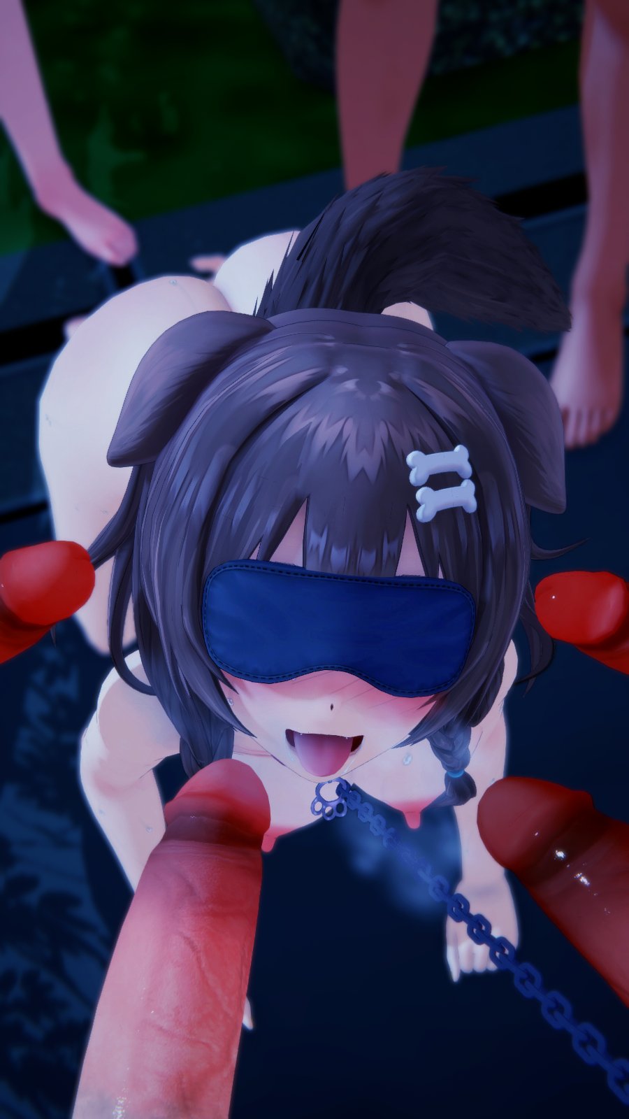 1girls 2022 3d all_fours blindfold blush brown_hair collar color dog_ears dog_girl dog_tail exhibitionism femsub happy_female happy_sub hi_res hololive hololive_gamers hololive_japan inugami_korone leash male maledom multiple_boys multiple_penises obedient_sub orgy penis petplay submissive_female tongue tongue_out uncensored utter_domination virtual_youtuber visible_breath wataamage willing_sub