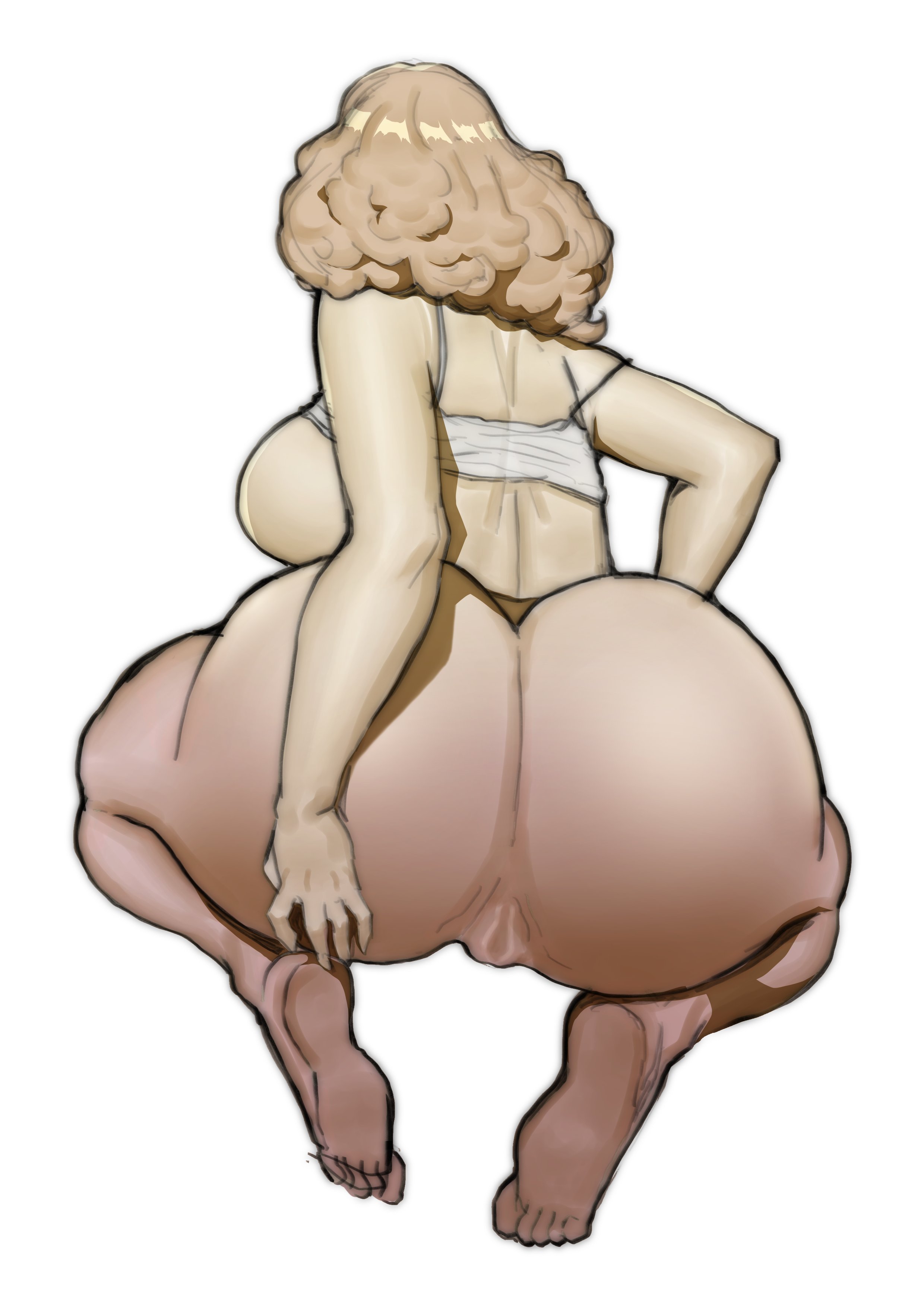 1girls, areolae, ass, ass focus, ass shot, atlus, back, back view, breasts, brown eyes, brown hair, bubble ass, bubble butt, doublehero, female, haru okumura, hi res, hips, huge ass, huge breasts, large areolae, large breasts, light skin, light-skinned female, megami tensei, nipples, persona, persona 5, short hair, tank top, thick thighs, thighs, top lift, wide hips, yoga pants