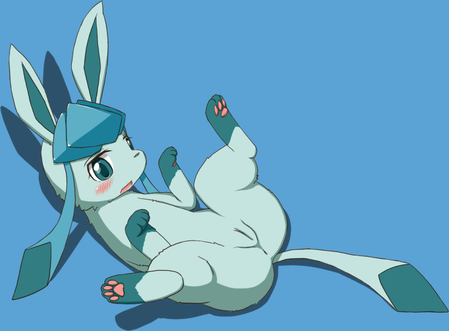 2019 4_toes anus ass big_ears black_nose blue_background blue_eyes blue_fur blush canine digital_media_(artwork) eevee eeveelution feet female feral feral_only flat_chest fur furry furry_only glaceon hi_res koorinezumi leg_up legs_up long_ears lying mammal multicolored_tail nintendo no_nipples nude on_back open_mouth pawpads paws pink_pawpads pokémon_(species) pokemon pose pussy shadow simple_background snout solo spread_legs spreading tail toes tongue video_games