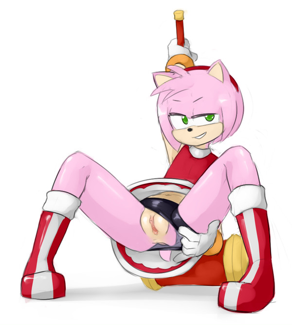 amy_rose anthro armpits clothed clothing clothing_aside eulipotyphlan female flat_chest flat_chested fur furry furry_only genitals hedgehog looking_at_viewer mammal maximumpingas panties_aside presenting presenting_pussy pussy sega small_breasts solo sonic_(series) sonic_the_hedgehog_(series) underwear underwear_aside upskirt