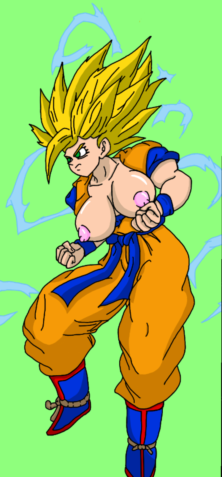 dragon_ball dragon_ball_z female_goku female_saiyan iceboy128 rule_63 son_goku super_saiyan super_saiyan_2