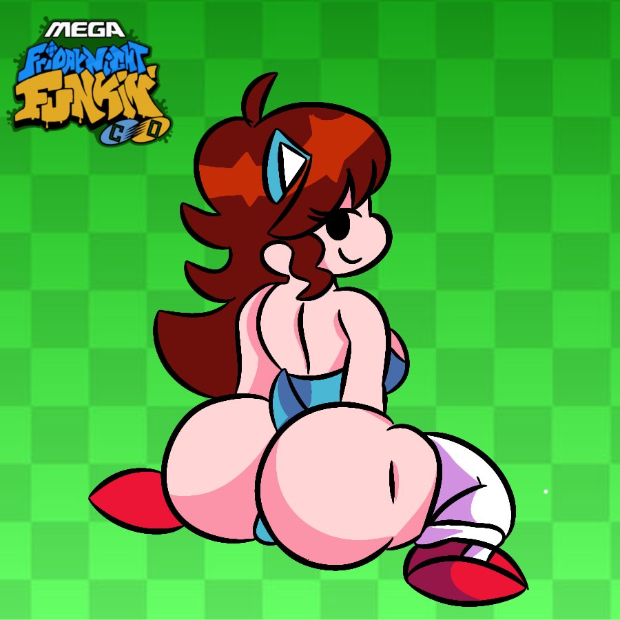 1girls, ass, ass focus, big ass, cosplay, demon, demoness, female, female only, friday night funkin, friday night funkin mod, girlfriend (friday night funkin), looking at viewer, mega cd girlfriend, newgrounds, sonic the hedgehog (cosplay)