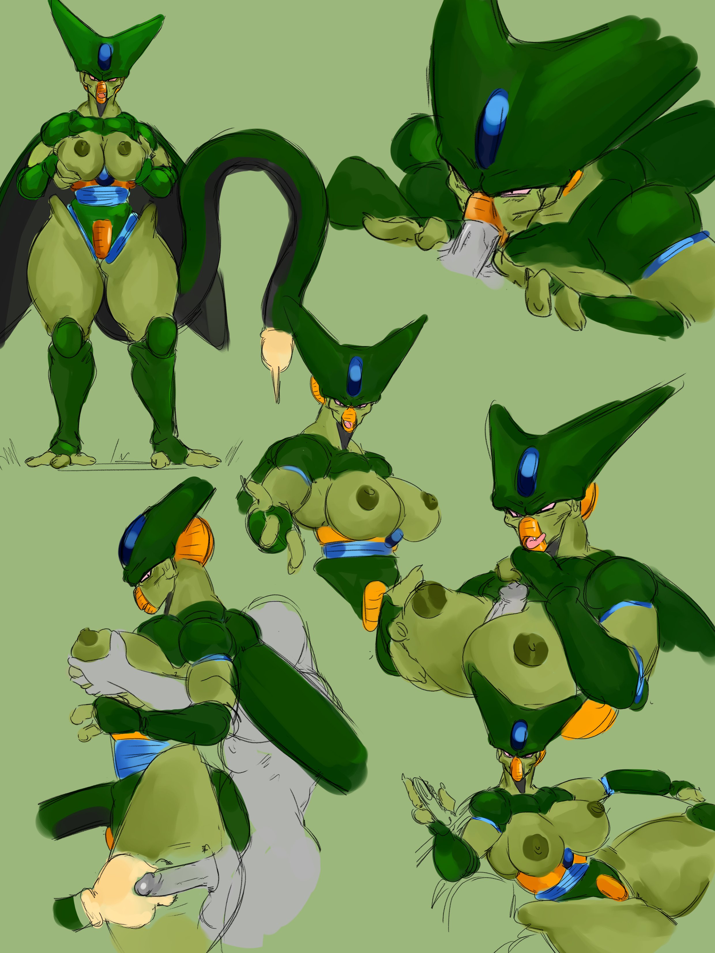 1boy, 1girls, anon, balls, big breasts, boobjob, boodapooks, breasts, cell (dragon ball), cum milking, dicksucking, dominant female, dragon ball, dragon ball z, draining, draining balls, draining semen, fellatio, female, female cell, imminent orgasm, imperfect cell, larger, larger female, lucky, lucky bastard, male, milking, paizuri, penis, penis milking, rule 63, sex, size difference, stealing seed, suction, suction tentacles, taller female, tentacle, tentaclejob, thick thighs, vacuum blowjob, vacuum fellatio, yes