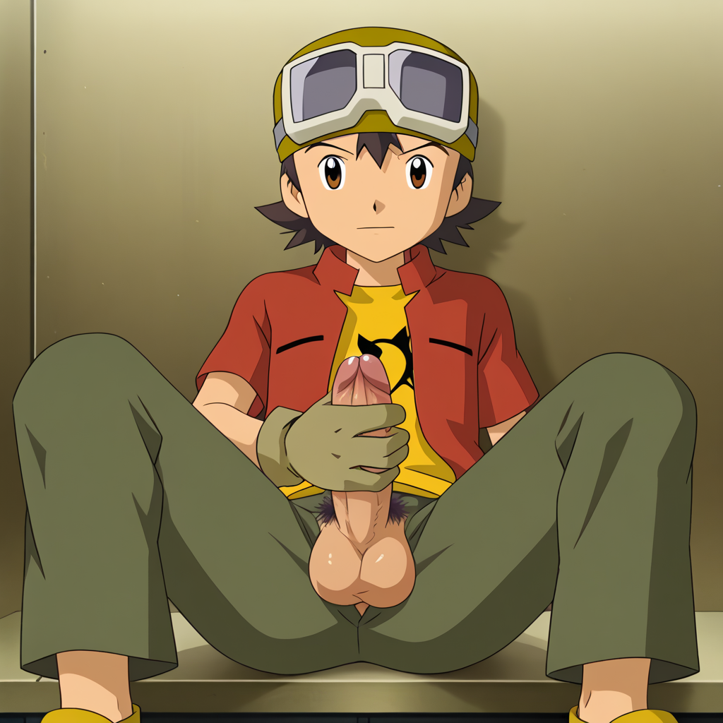 ai_generated digimon digimon_frontier human male male_only nude skinny takuya_kanbara young